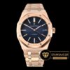 Audemars Piguet Royal Oak 15400 Pembe Altın Kasa Mavi Kadran ETA