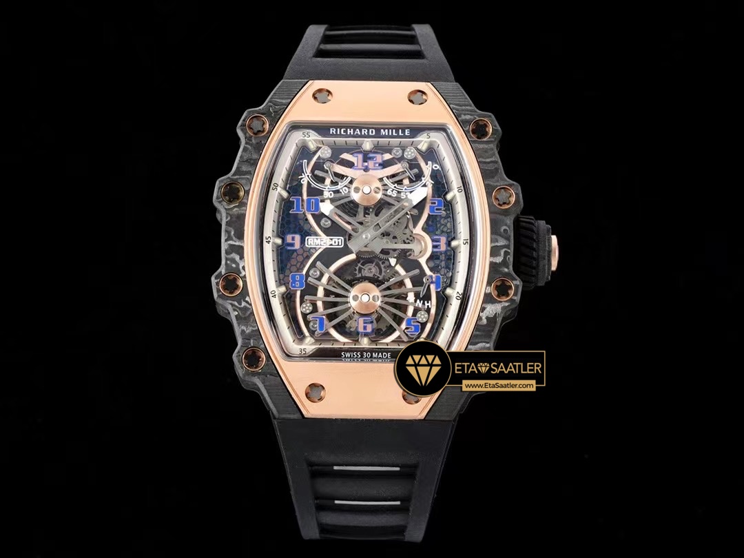 Richard Mille Aerodyne RM21-01 Tourbillon Gold Beyaz Kordon ETA