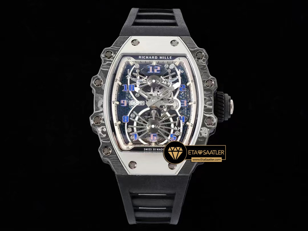 Richard Mille Aerodyne RM21-01 Tourbillon Çelik Siyah Kordon ETA