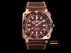 Bell & Ross BR03-92 Bronz Çelik Kasa Bordo Kadran Deri Kordon Clone ETA