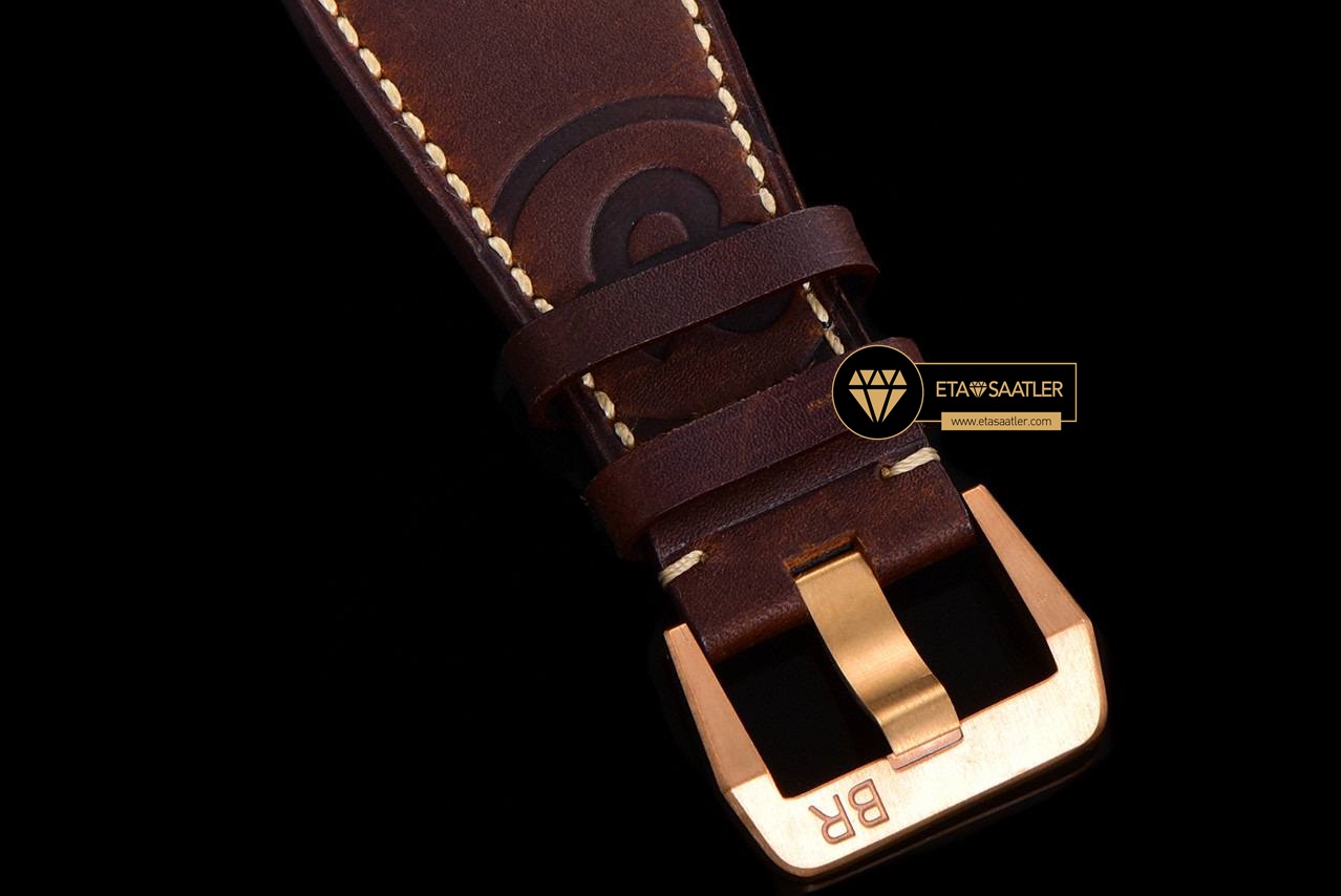 Bell & Ross BR03-92 Bronz Çelik Kasa Bordo Kadran Deri Kordon Clone ETA