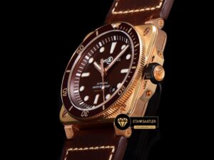 Bell & Ross BR03-92 Bronz Çelik Kasa Bordo Kadran Deri Kordon Clone ETA