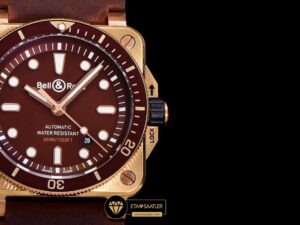 Bell & Ross BR03-92 Bronz Çelik Kasa Bordo Kadran Deri Kordon Clone ETA