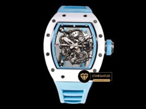 Richard Mille Bubba Watson RM055 Mavi Kauçuk Kordon BBR Factory V2 ETA