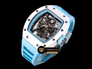 Richard Mille Bubba Watson RM055 Mavi Kauçuk Kordon BBR Factory V2 ETA