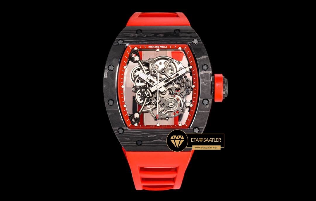 Richard Mille RM055 Carbon NTPT Bubba Watson Kırmızı Çerçeveli BBR Factory V2 ETA