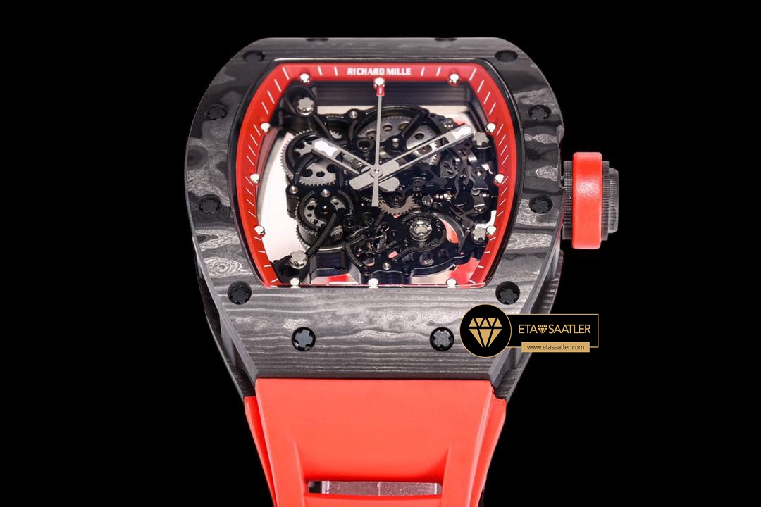 Richard Mille RM055 Carbon NTPT Bubba Watson Kırmızı Çerçeveli BBR Factory V2 ETA