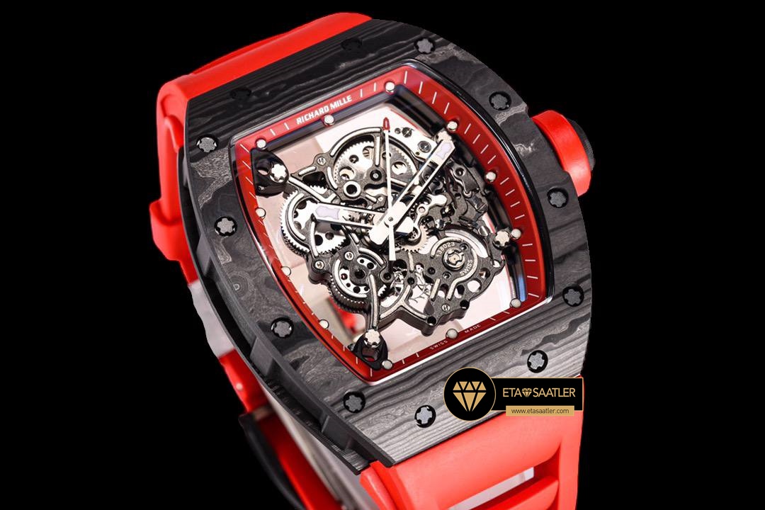 Richard Mille RM055 Carbon NTPT Bubba Watson Kırmızı Çerçeveli BBR Factory V2 ETA