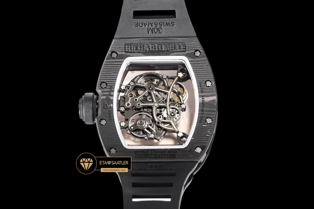 Richard Mille RM055 NTPT Carbon Bubba Watson Siyah Çerçeve BBR Factory V2 ETA