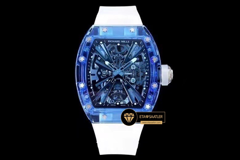 Richard Mille RM12-01 Transparan Mavi Kasa Tourbillon ETA