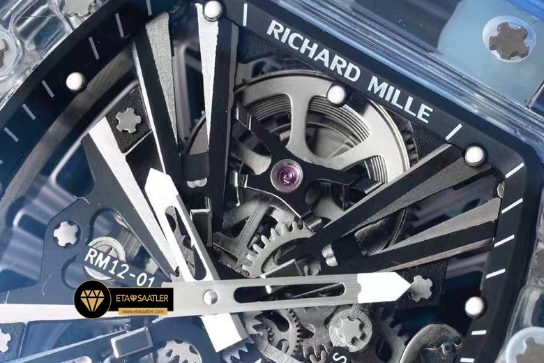 Richard Mille RM12-01 Transparan Mavi Kasa Tourbillon ETA