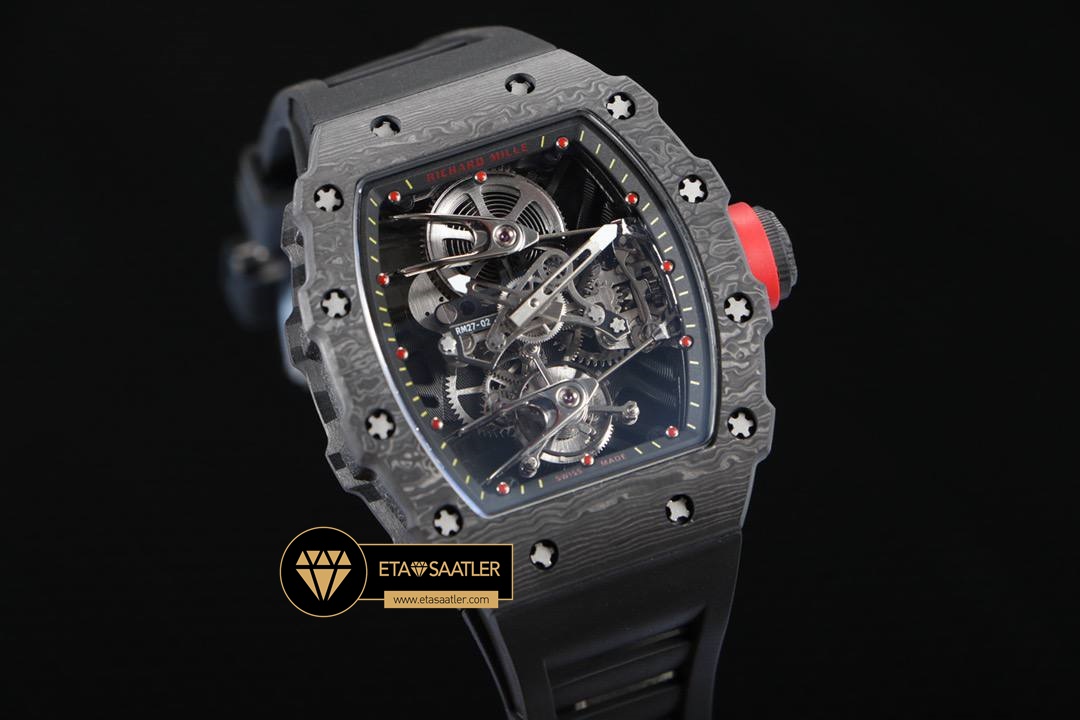 Richard Mille Rafael Nadal Carbon RM27-02 Tourbillon Siyah ETA (2) Richard Mille Rafael Nadal Carbon RM27-02 Tourbillon Siyah ETA