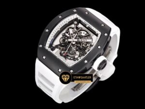 Richard Mille Seramik RM055 Bubba Watson Beyaz Çerçeveli Kadran BBR Factory V2 ETA