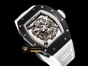 Richard Mille Seramik RM055 Bubba Watson Beyaz Çerçeveli Kadran BBR Factory V2 ETA