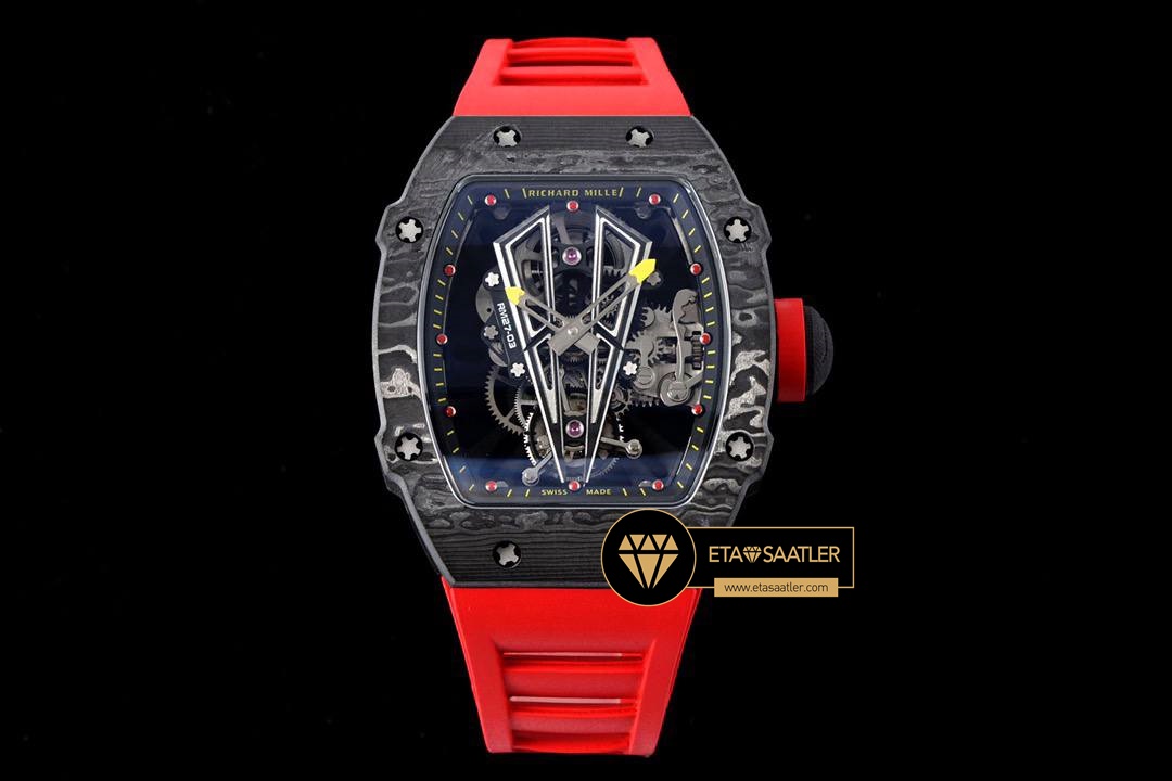 Richard Mille Tourbillon RM027-03 Rafael Nadal Kırmızı Kauçuk ETA