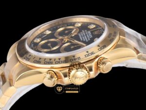 Rolex Cosmograph Daytona 116508 Taşlı Siyah Kadran 4130 Super Plus Clone ETA