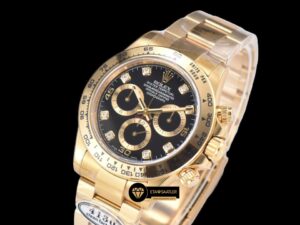 Rolex Cosmograph Daytona 116508 Taşlı Siyah Kadran 4130 Super Plus Clone ETA