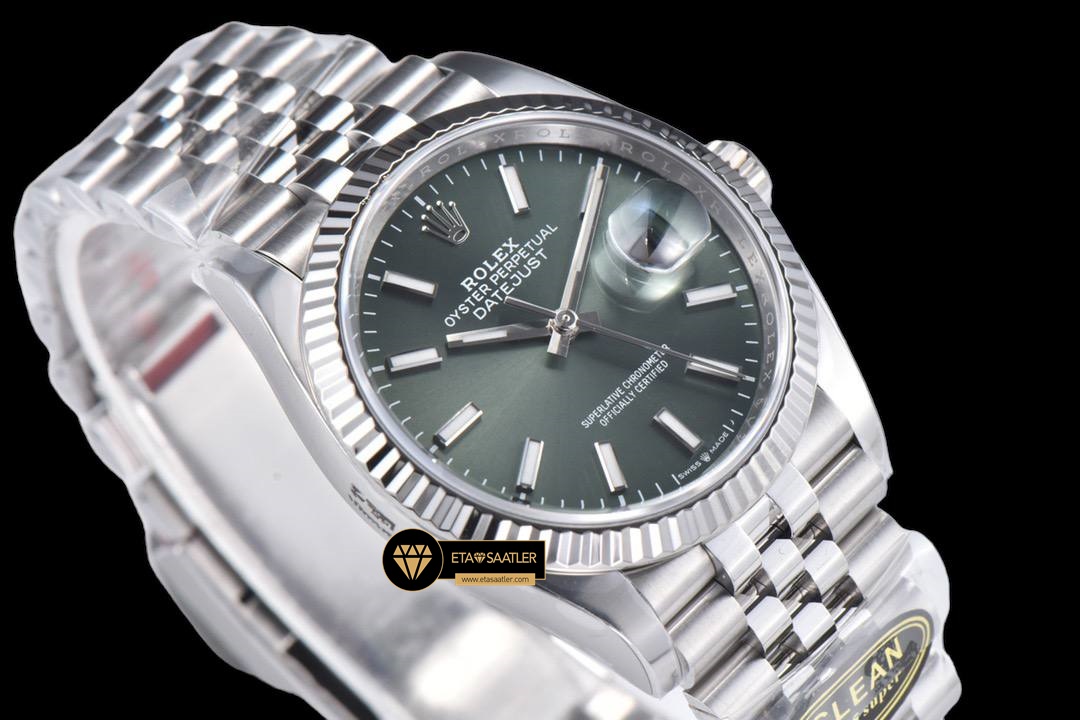 Rolex Datejust Clean Factory 3235 Yeşil Kadran 36mm jubile ETA