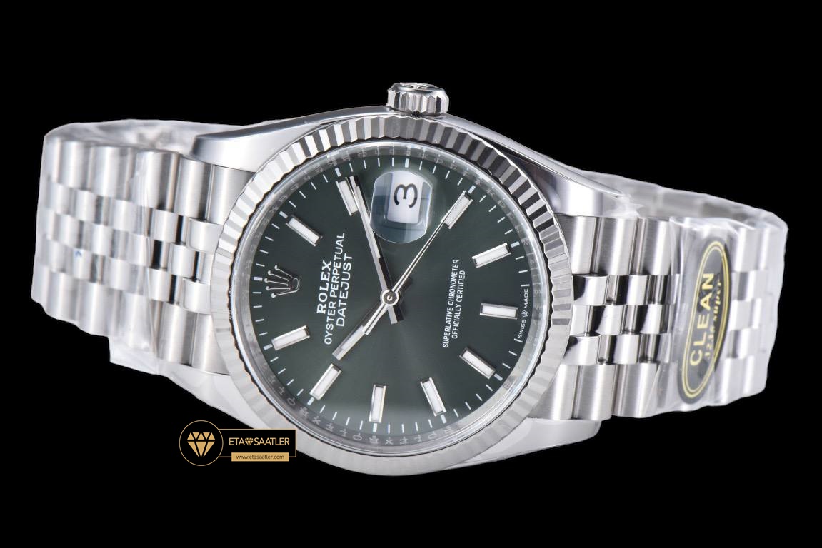 Rolex Datejust Clean Factory 3235 Yeşil Kadran 36mm jubile ETA