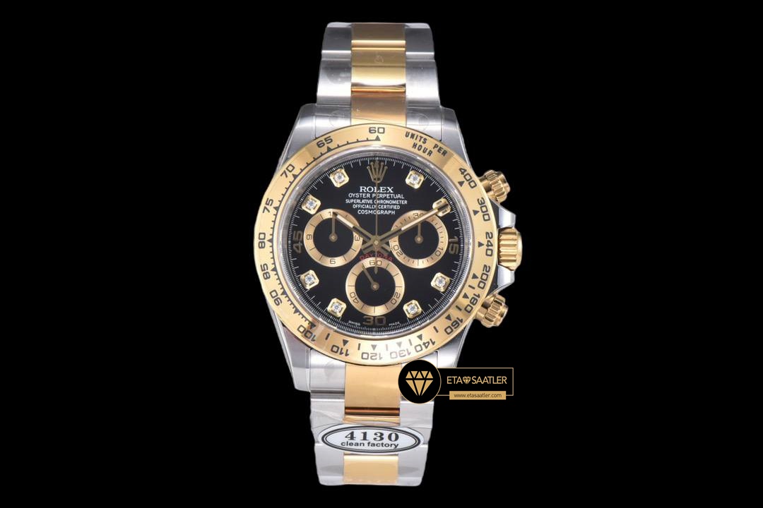 Rolex Daytona 116503LN Two Tone Case Black Dial 4130 Super Plus Clone ETA