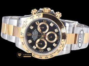 Rolex Daytona 116503LN Two Tone Case Black Dial 4130 Super Plus Clone ETA