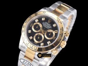 Rolex Daytona 116503LN Two Tone Case Black Dial 4130 Super Plus Clone ETA