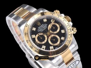 Rolex Daytona 116503LN Two Tone Case Black Dial 4130 Super Plus Clone ETA