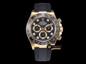 Rolex Daytona 116518 Cosmograph Taşlı Siyah Kadran 4130 Super Clone ETA