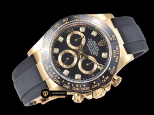 Rolex Daytona 116518 Cosmograph Taşlı Siyah Kadran 4130 Super Clone ETA