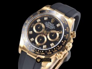 Rolex Daytona 116518 Cosmograph Taşlı Siyah Kadran 4130 Super Clone ETA