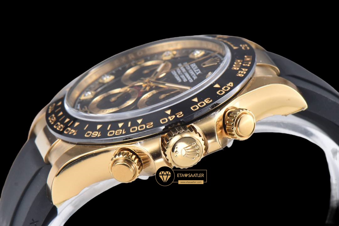 Rolex Daytona 116518 Cosmograph Taşlı Siyah Kadran 4130 Super Clone ETA