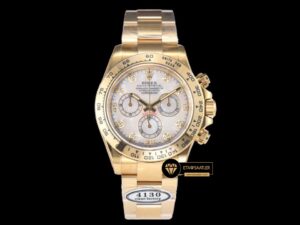 Rolex Daytona Clean 116508 Taşlı Beyaz Kadran 4130 Super Plus Clone ETA