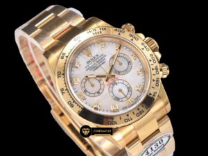 Rolex Daytona Clean 116508 Taşlı Beyaz Kadran 4130 Super Plus Clone ETA