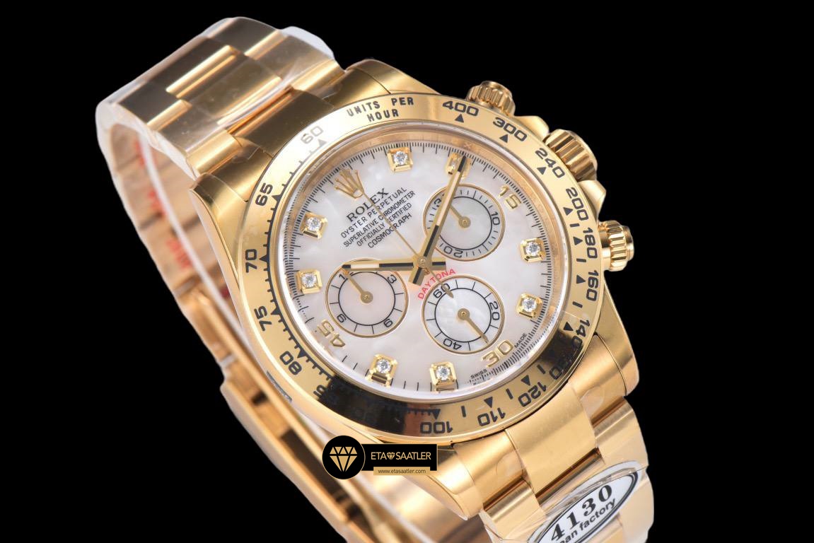 Rolex Daytona Clean 116508 Taşlı Beyaz Kadran 4130 Super Plus Clone ETA