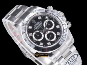 Rolex Daytona Cosmograph 116520 Taşlı Siyah Kadran 4130 Super Plus Clone ETA