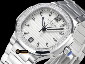 Patek Philippe 7118 Nautilus 35mm Beyaz Kadran Full Taş Bezel ETA