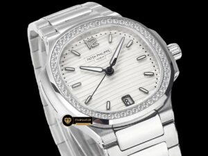 Patek Philippe 7118 Nautilus 35mm Beyaz Kadran Full Taş Bezel ETA