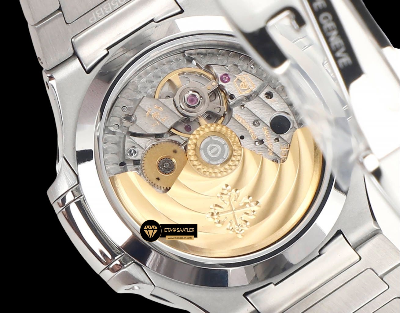 Patek Philippe 7118 Nautilus 35mm Beyaz Kadran Full Taş Bezel ETA (8) Patek Philippe 7118 Nautilus 35mm Beyaz Kadran Full Taş Bezel ETA