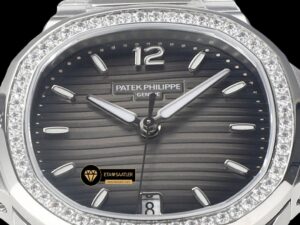 Patek Philippe 7118 Nautilus 35mm Gri Kadran Full Taş Bezel ETA