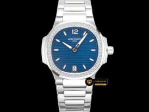 Patek Philippe 7118 Nautilus 35mm Mavi Kadran Full Taş Bezel ETA