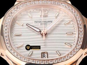 Patek Philippe 7118 Nautilus 35mm Rose Kasa Full Taş Bezel ETA