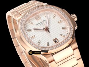 Patek Philippe 7118 Nautilus 35mm Rose Kasa Full Taş Bezel ETA