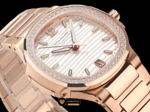 Patek Philippe 7118 Nautilus 35mm Rose Kasa Full Taş Bezel ETA