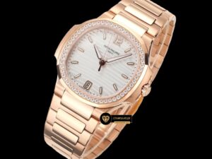 Patek Philippe 7118 Nautilus 35mm Rose Kasa Full Taş Bezel ETA