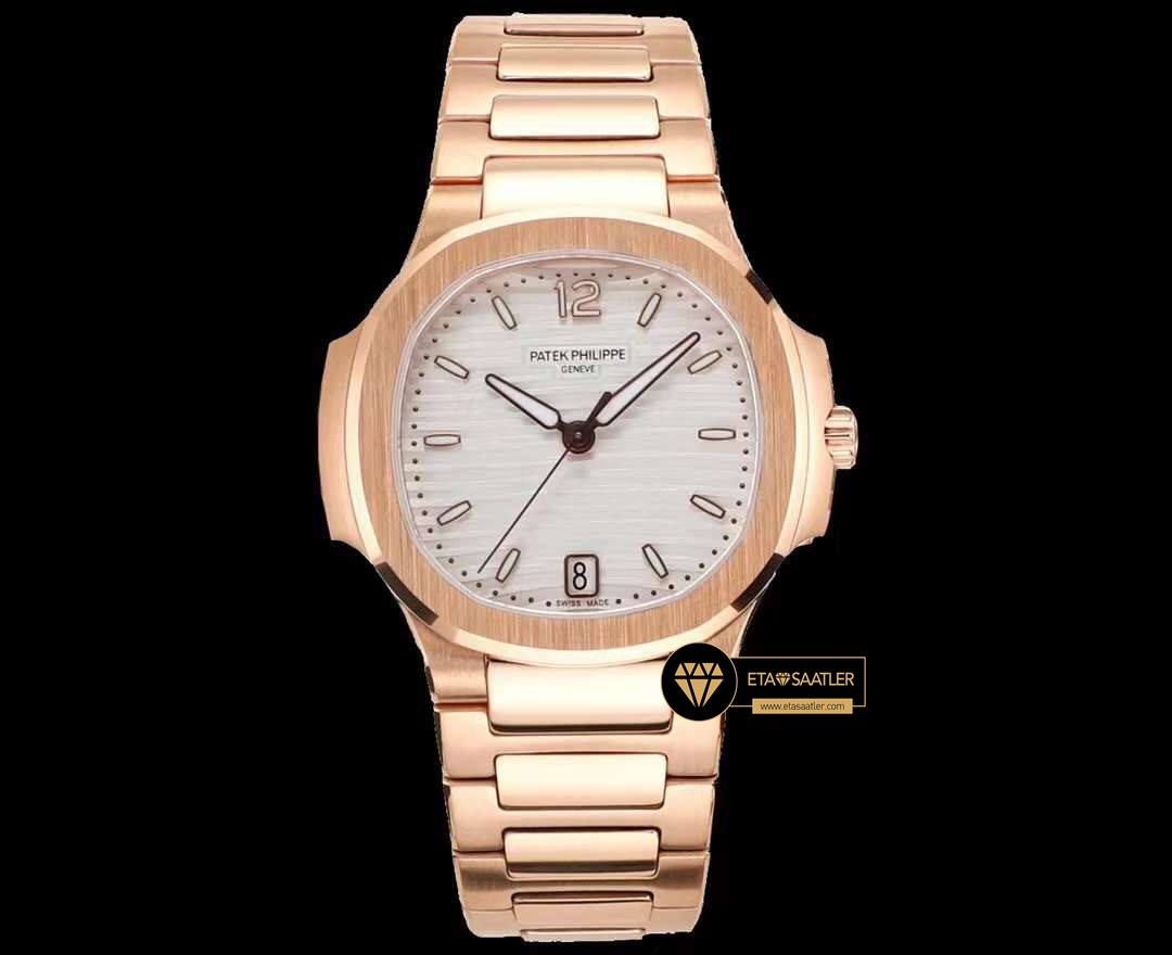 Patek Philippe 7118 Nautilus Beyaz Kadran 35mm Rose Kasa ETA