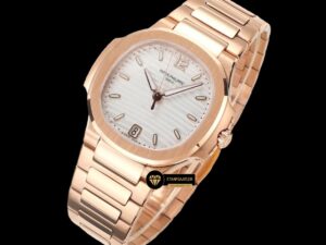 Patek Philippe 7118 Nautilus Beyaz Kadran 35mm Rose Kasa ETA