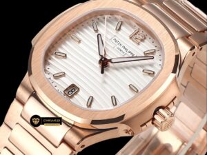 Patek Philippe 7118 Nautilus Beyaz Kadran 35mm Rose Kasa ETA