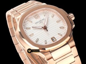 Patek Philippe 7118 Nautilus Beyaz Kadran 35mm Rose Kasa ETA