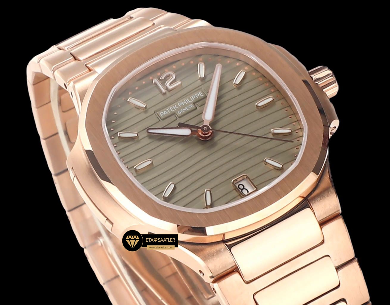 Patek Philippe 7118 Nautilus Kahverengi Kadran 35mm Rose Kasa ETA (2) Patek Philippe 7118 Nautilus Kahverengi Kadran 35mm Rose Kasa ETA