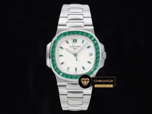 Patek Philippe Nautilus Çelik 40mm Jumbo 5711 Taşlı Beyaz Kadran ETA